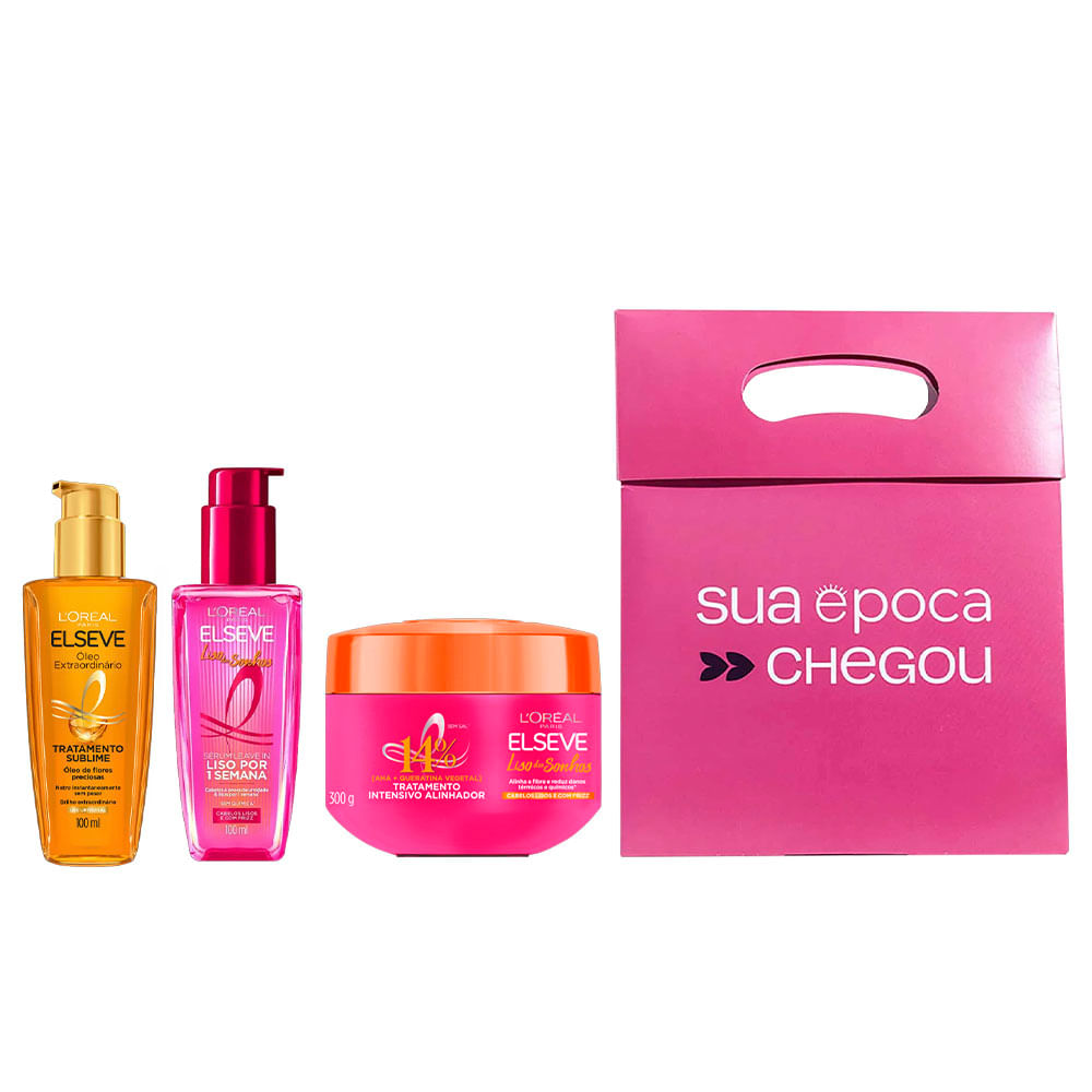 Kit de Natal Elseve – Óleo Extraordinário + Sérum + Creme + Sacola Presenteável